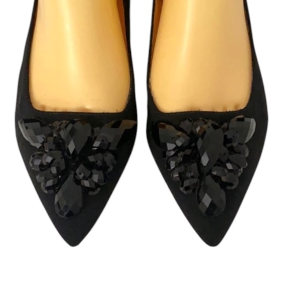 Authentic Kate Spade ♠️ black fabric designer flats Sz 7 - Picture 3 of 8